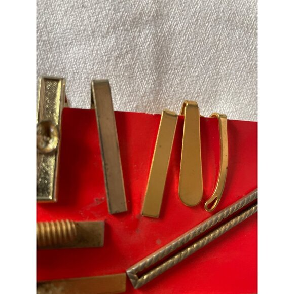Vintage Tie Clip Collection Gold & Silver Tone Mens Assorted Designs - Picture 9 of 16